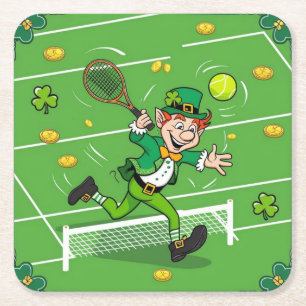 Dessous-de-verre Carré En Papier Thème tennis pour la Saint-Patrick 