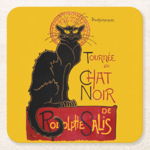 Dessous-de-verre Carré En Papier Theophile Steinlen - Le Chat Noir Vintage