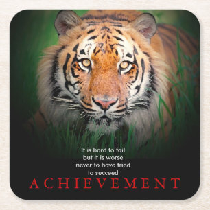 Dessous-de-verre Carré En Papier Tiger Motivation Réussite