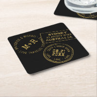 Timbre de passeport en or noir personnalisé 