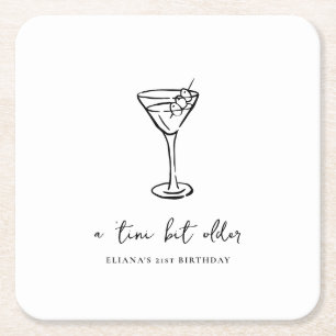 Dessous-de-verre Carré En Papier Tini Bit Ancienne fête d'anniversaire personnalisé