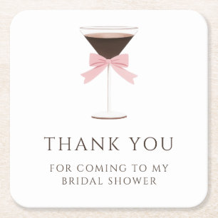 Dessous-de-verre Carré En Papier Tini Bit Fiancée martini Nœud Mariage Cadeau Remer