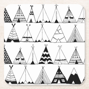Dessous-de-verre Carré En Papier Tipi inspiré