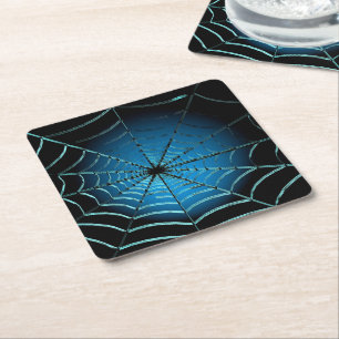 Dessous-de-verre Carré En Papier Toile d'araignée bleu cool