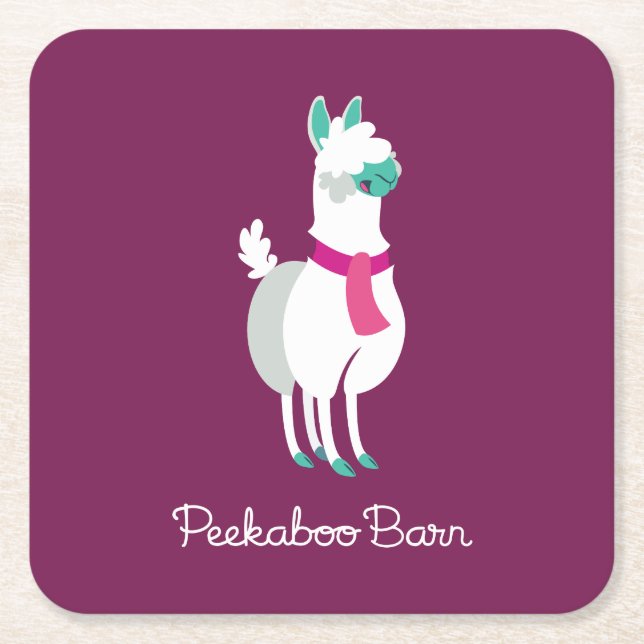 Dessous-de-verre Carré En Papier Tommy le lama (Devant)