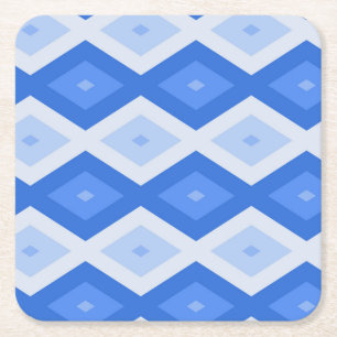 Dessous-de-verre Carré En Papier Tons de motif de diamant bleu