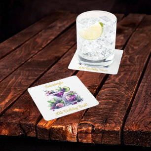 Dessous-de-verre Carré En Papier Tons de violet : Un Bassin d'Anniversaire Bleu-Vio