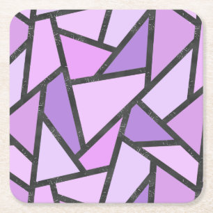 Dessous-de-verre Carré En Papier Tons du motif en vitrail lilas