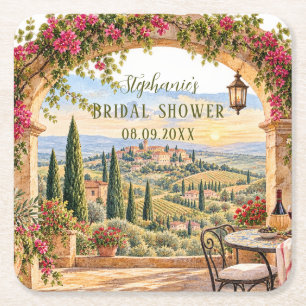 Dessous-de-verre Carré En Papier Toscane Italie Citron Méditerranéen Enterrement de