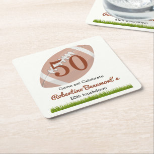 Dessous-de-verre Carré En Papier Touchdown Cinquante Anniversaire de 50 ans drôle d