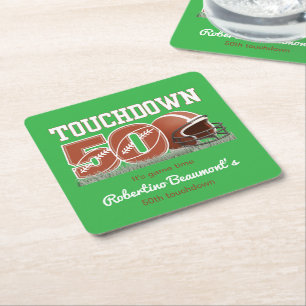 Dessous-de-verre Carré En Papier Touchdown Fifty Anniversaire de 50 ans de football