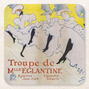 Dessous-de-verre Carré En Papier Toulouse-Lautrec - Troupe de Mlle Eglantine