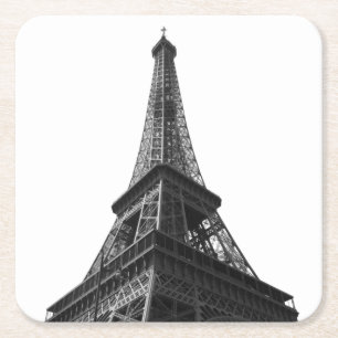Dessous-de-verre Carré En Papier Tour Eiffel Noir & Blanc Paris Voyage européen
