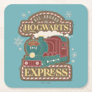 Dessous-de-verre Carré En Papier Tous à bord de HOGWARTS™ Express Noël Cookie