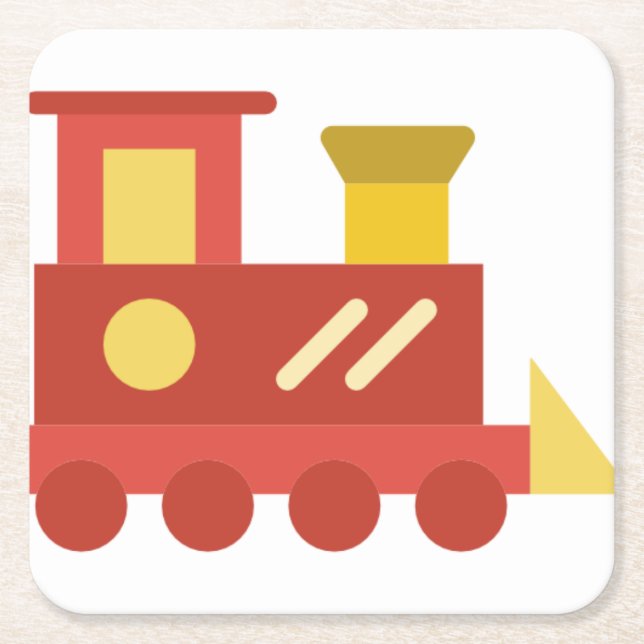 Dessous-de-verre Carré En Papier train de jouets (Devant)
