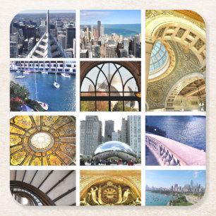 Dessous-de-verre Carré En Papier Tranches de Chicago