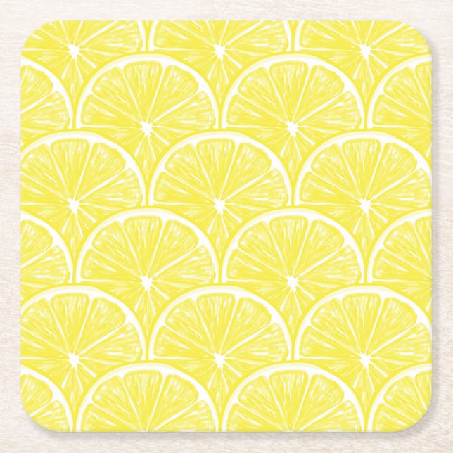 Dessous-de-verre Carré En Papier Tranches de citron (Devant)