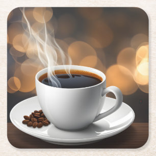 Dessous-de-verre Carré En Papier Très Cool AI Généré Coupe de café vapeur