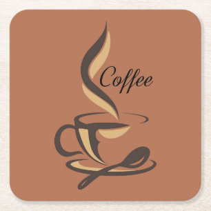 Dessous-de-verre Carré En Papier Très cool et mignon café ou java