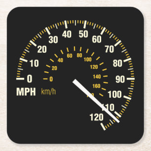 Dessous-de-verre Carré En Papier Très Fun Speedometer Aller Ensemble de Dessous de