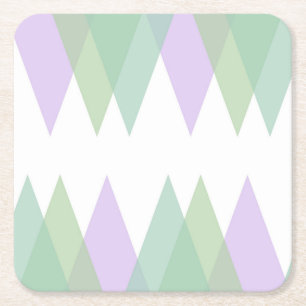 Dessous-de-verre Carré En Papier Triangles vert et lilas