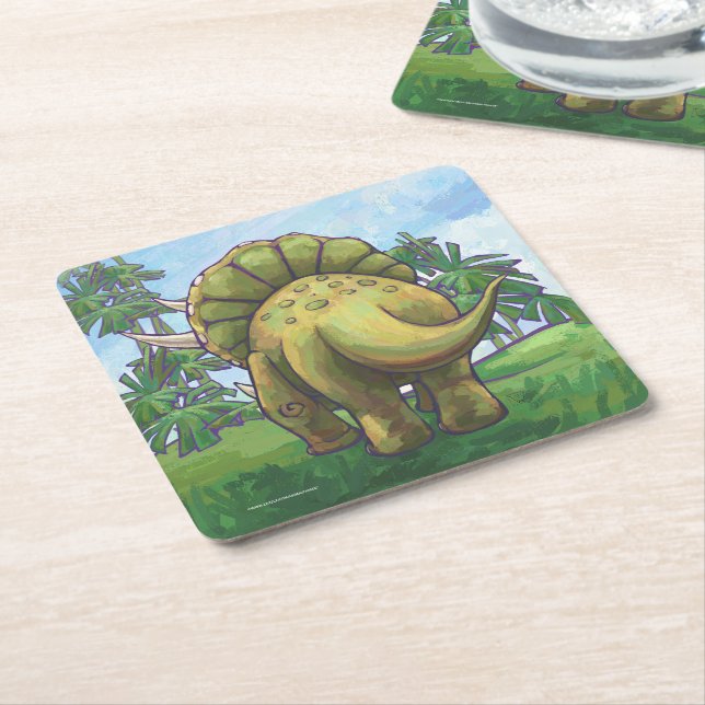 Dessous-de-verre Carré En Papier Triceratops Cadeaux & Accessoires (Incliné)