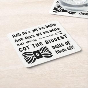 Dessous-de-verre Carré En Papier Tricot ・ Big Balls of Yarn Crafts