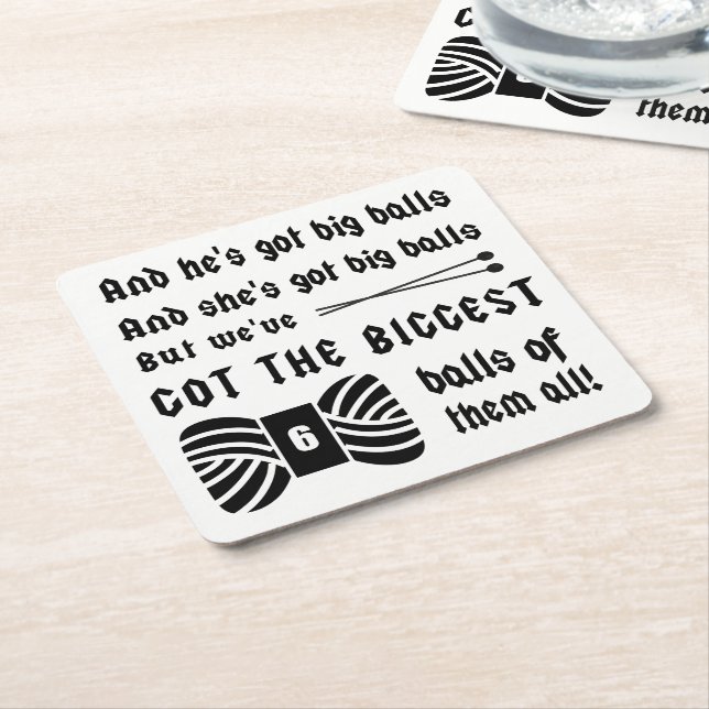 Dessous-de-verre Carré En Papier Tricot ・ Big Balls of Yarn Crafts (Incliné)