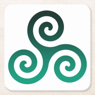 Dessous-de-verre Carré En Papier Triskele vert