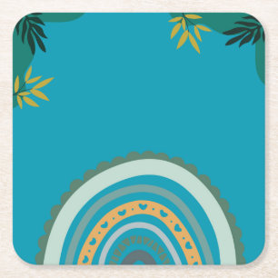 Dessous-de-verre Carré En Papier Tropical blue teal