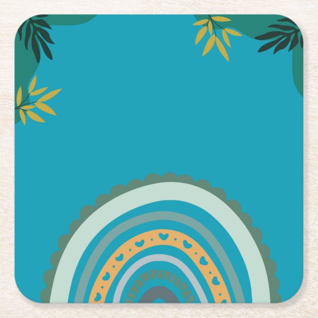 Dessous-de-verre Carré En Papier Tropical blue teal  (Devant)