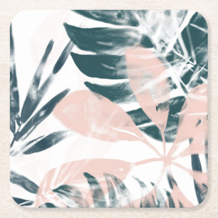 Dessous-de-verre Carré En Papier Tropical Blush