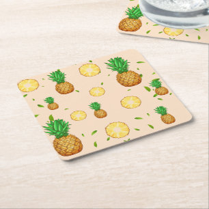 Dessous-de-verre Carré En Papier TROPICAL ÉTÉ Aiguille FRUITS motif de tranche