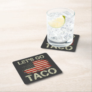 Dessous-de-verre Carré En Papier Trump abandonne toujours Let's Go Taco