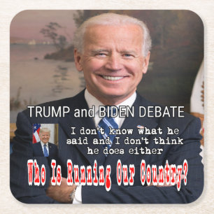 Dessous-de-verre Carré En Papier Trump et Biden