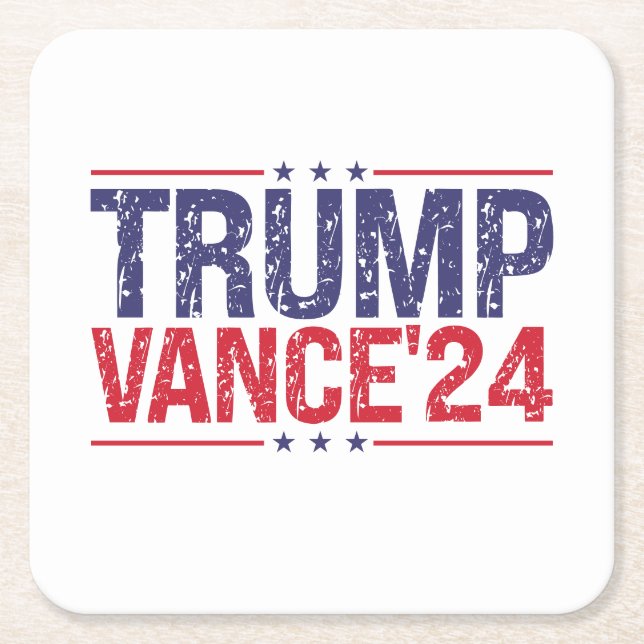 Dessous-de-verre Carré En Papier Trump Vance 2024 (Devant)