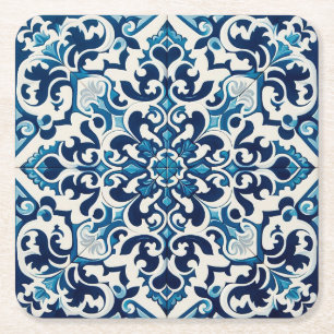 Dessous-de-verre Carré En Papier Tuile bleue portugaise