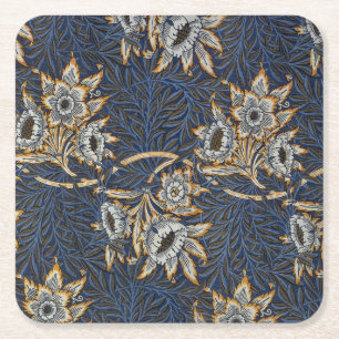 Dessous-de-verre Carré En Papier Tulipe Saules Motif Bleu Floral de William Morris