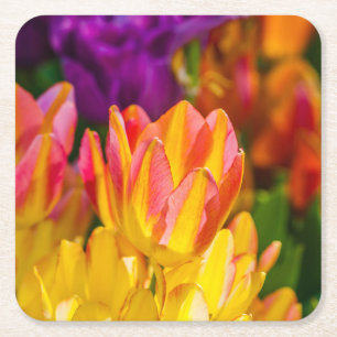 Dessous-de-verre Carré En Papier Tulipes Envoûtantes 16