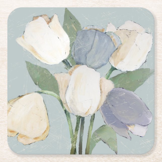 Dessous-de-verre Carré En Papier Tulipes françaises (Devant)
