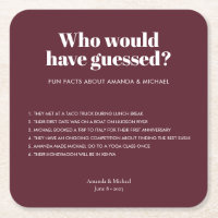 Typographie moderne Vin Rouge Mariage Fun Faits