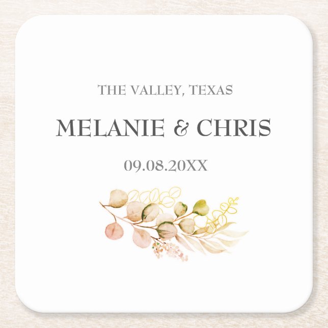 Dessous-de-verre Carré En Papier Typographie Rustique moderne Cadeaux Boho personna (Devant)