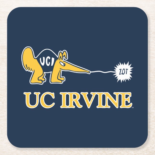 Dessous-de-verre Carré En Papier UC Irvine | UCI Anteaters Zot! (Devant)