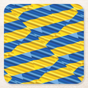 Dessous-de-verre Carré En Papier Ukraine bleue et jaune Inspiration de la paix anti