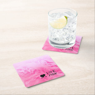 Dessous-de-verre Carré En Papier Ultime fourrure Faux Rose Chaud