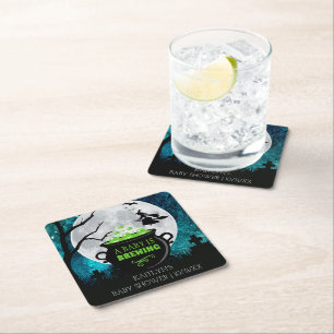 Dessous-de-verre Carré En Papier Un bébé brasse un Baby shower d'Halloween