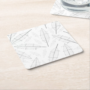 Dessous-de-verre Carré En Papier un cadre noir avec un fond blanc avec des lignes