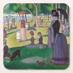 Dessous-de-verre Carré En Papier Un dimanche après-midi à La Grande Jatte, Seurat