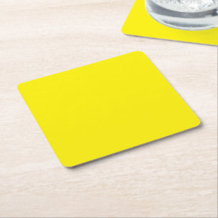 Dessous-de-verre Carré En Papier un fond jaune avec une bordure noire