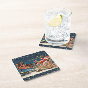 Dessous-de-verre Carré En Papier Un Père Noël patriotique Set de Dessous de Verre J